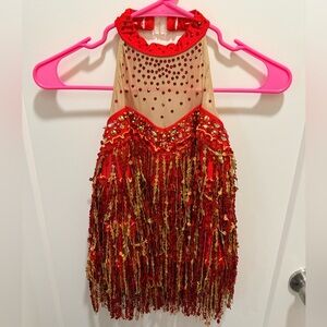Red and Gold Jazz Top